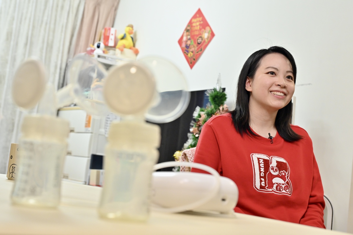 樂於助人: 陳敏婷以母乳餵哺兒子期間,曾受奶量不足困擾,推己及人,她決定捐出母乳,幫助有需要的嬰兒。