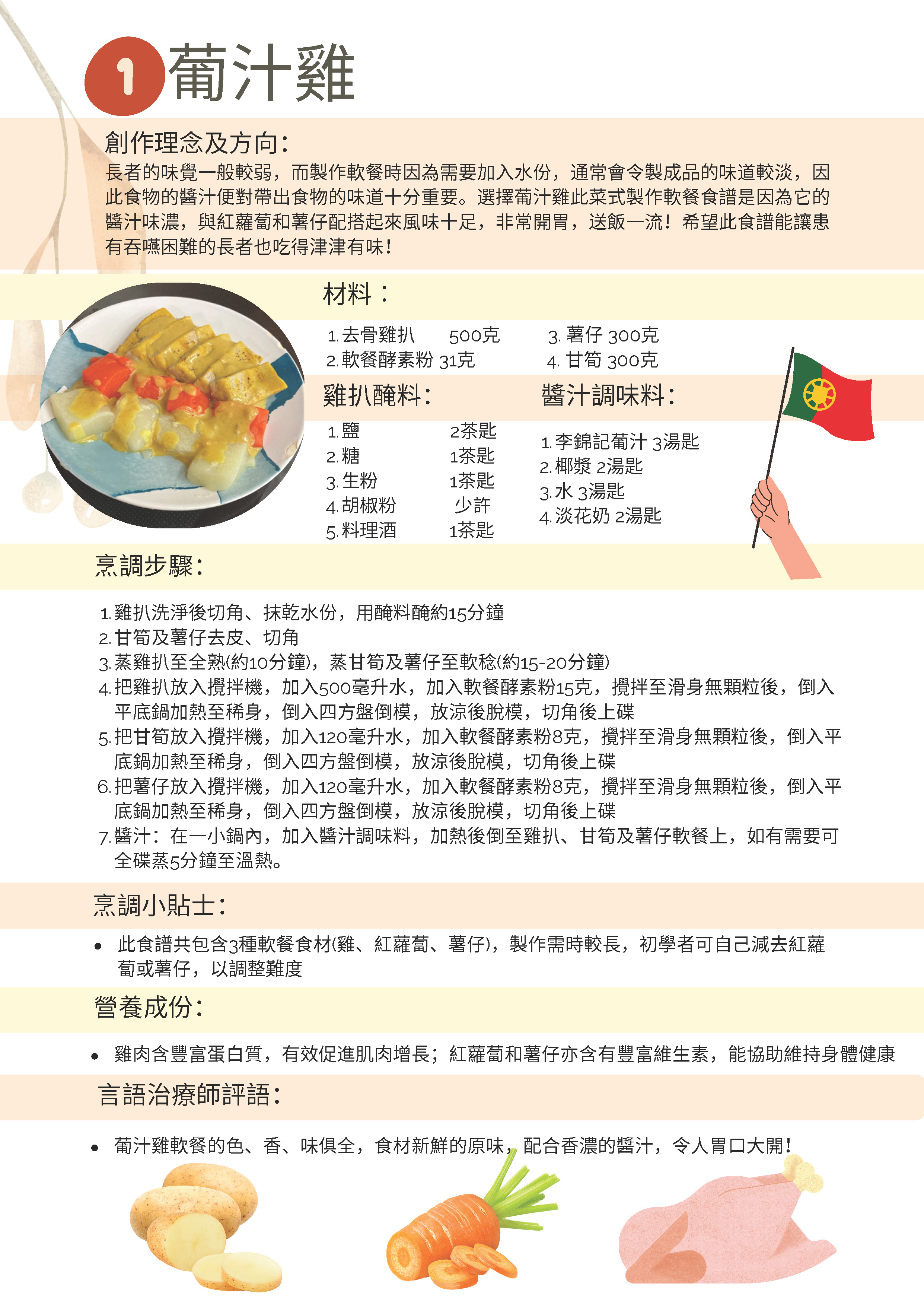 【食得滋味糊餐食譜】葡汁雞