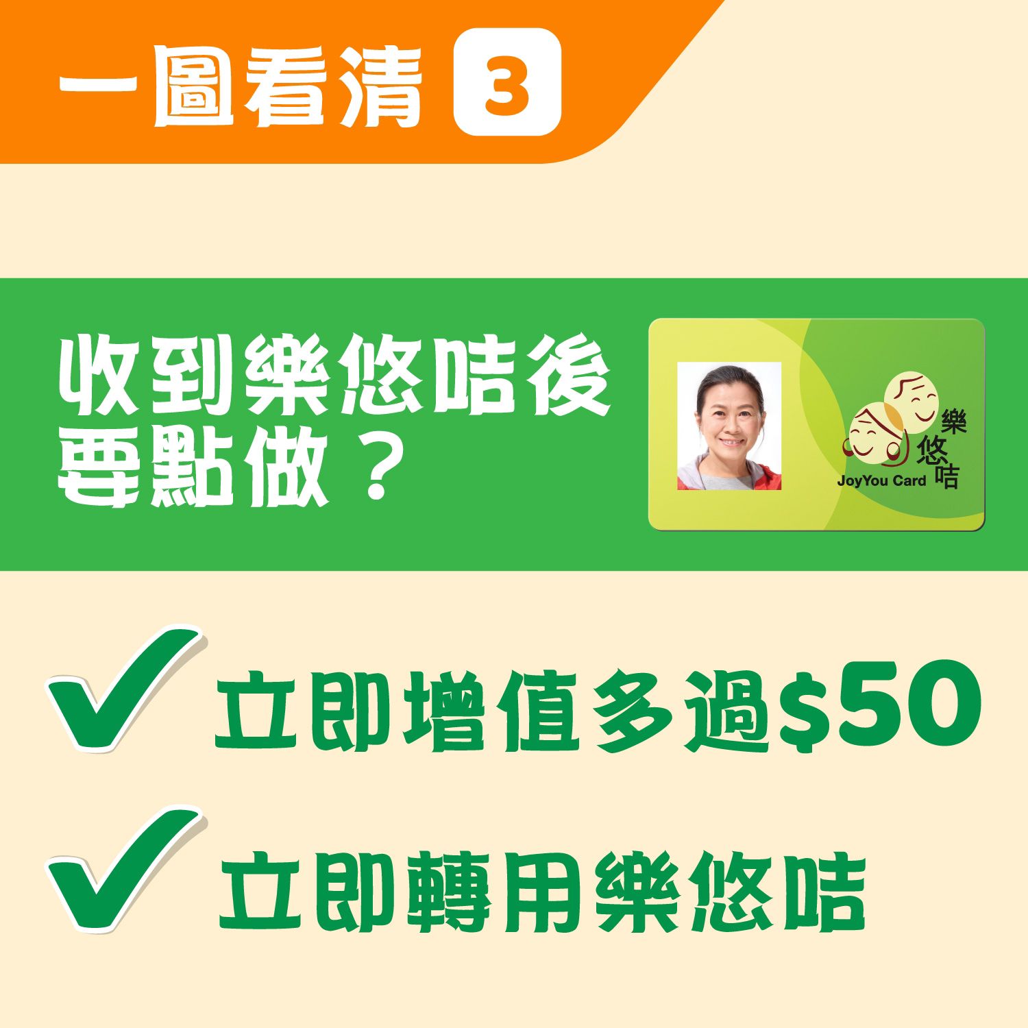 收到樂悠咭後 立即增值多過$50 立即轉用樂悠咭