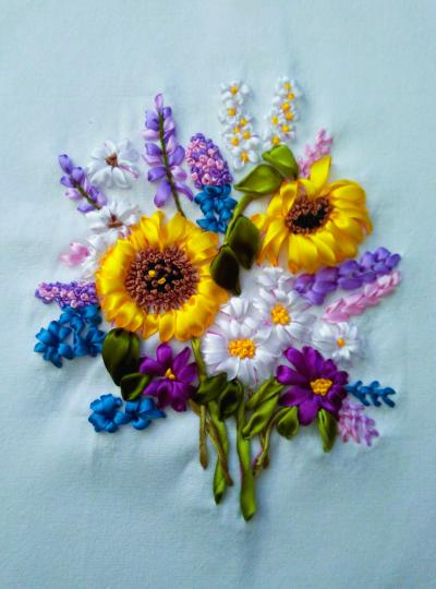 絲帶繡的花花世界！我喜歡！...