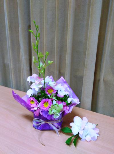 插花集----紫粉花束...