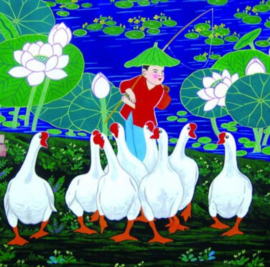 農家畫----養鵝樂...