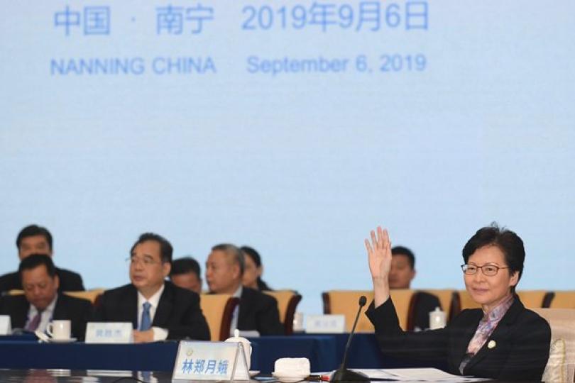 積極參與: 林鄭月娥（右）出席2019年泛珠三角區域合作行政首長聯席會議。