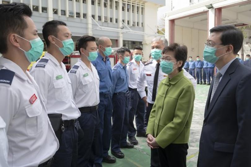 特首訪消防處和金鐘道政府合署