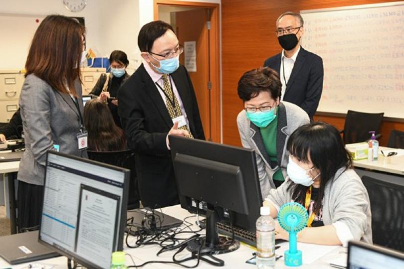 特首訪資科辦家居檢疫控制中心