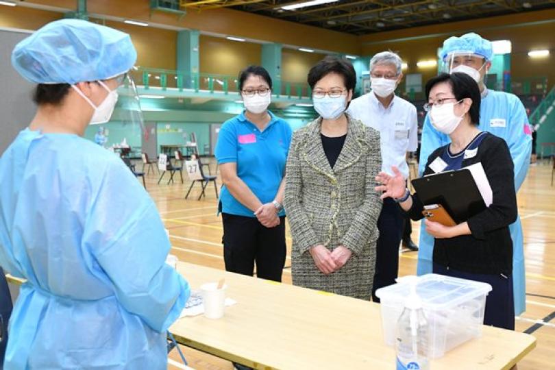 特首感謝檢測中心醫護和工作人員