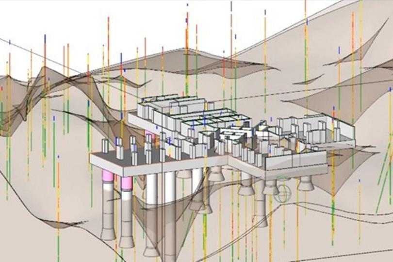 準確計算:  BIM-SAFD主要利用幾款軟件共同協作，製作三維地基模型，準確顯示地質岩層與樁柱的關係，然後自動計算每一支樁基礎岩層的最低（Founding Level）標高。